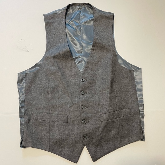 Men's Raphael Classic Fit Solid Gray Two Button 3 Piece 100% Wool Vested Suit S - Picture 11 of 12